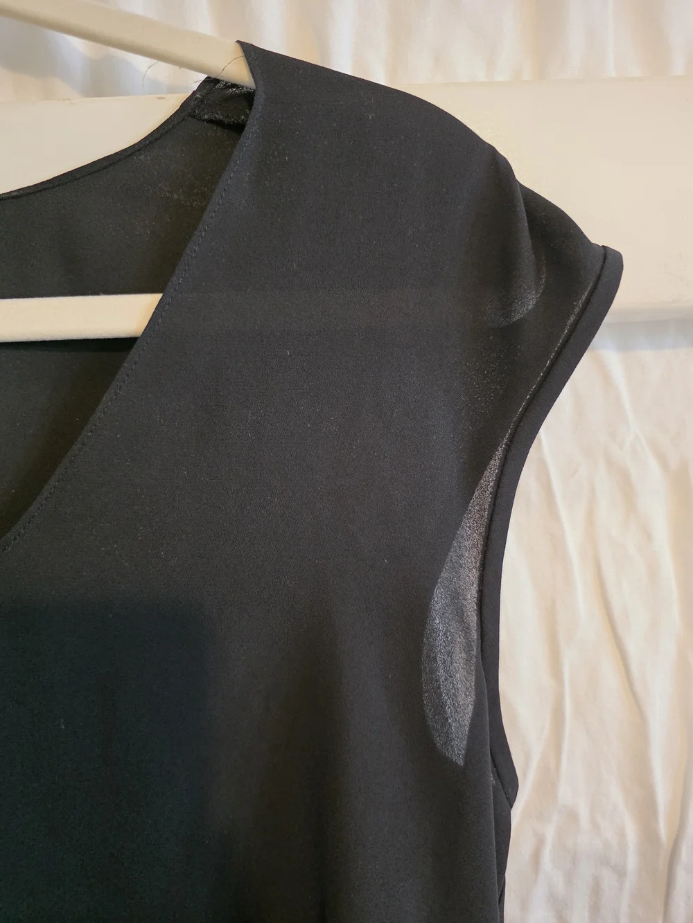 J. Crew Black V-Neck Cap-Sleeve Silk Blouse